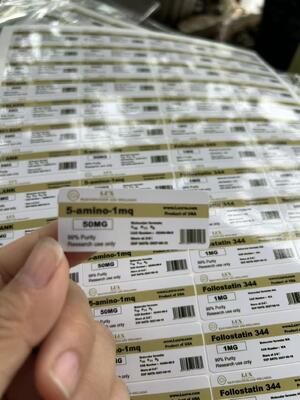 5-амино-1mq 50 мг ПВХ материал 3 мл Этикетки для флаконов с пептидами ЭТИКЕТКИ