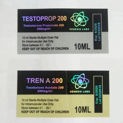 OEM-печать ПЭТ-фармацевтических этикеток на 10 мл стеклянных флаконов