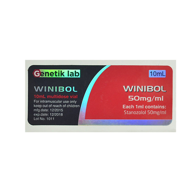 Ярлык бутылки таблетки Winibol 50mg лаборатории Genetik устный