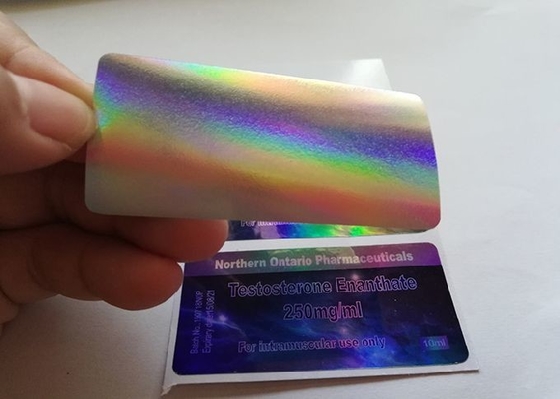 Сильные клейкие виниловые этикетки для флаконов 10 мл для Testo E Brand Nano Labs с лазерным блестящим эффектом