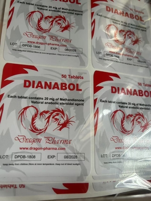 Дианабол пероральные этикетки для Dragon Pharma с ПВК водонепроницаемым