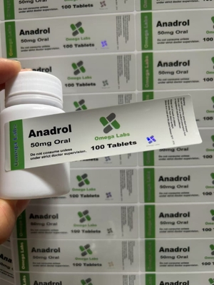 Anadrol Пероральные таблетки Этикетка ПАПЕР/ ПЭТ/ ПВХ Материал для пластиковых бутылок 50 мг