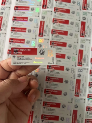 Семаглутид 1 мг на этикетке 5x2 см Голограмм Лазерный эффект 2 мл 3 мл На этикетке флакона