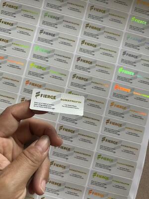 Соматропин 10 IU Hg H 3, 7 мг на этикетке флакона