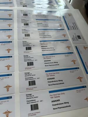 Anavar 50mg Tablets Oral 50mg white pvc materail Plastic Bottles Labels