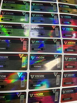 Жёсткие этикетки 300 10 мл флаконов с блестящим эффектом