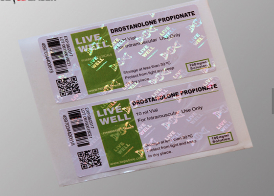 Стикеры Холограм сильной слипчивой пробирки изготовленные на заказ для пропионата Дростанолоне