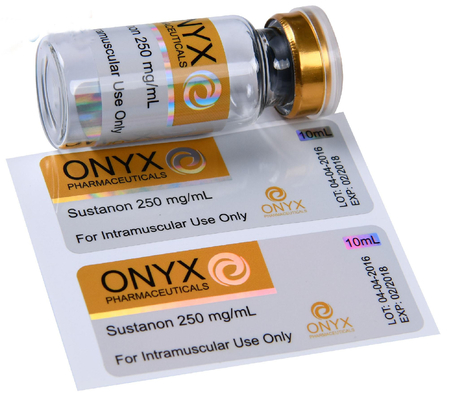 Бесплатный дизайн на заказ Бодибилдинг SUS 250 Инъекционные анаболические флаконы Этикетки Коробки УФ Глянцевый ПВХ ПП Голографический наклейка