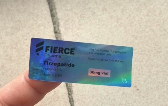 Моунджаро 3 мл пептидные бутылки этикетки с лазерной голограммой материала