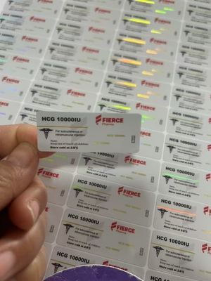 Этикетки стеклянных флаконов на заказ для HCG 10000 и других пептидных продуктов Лазерная голограмма PET-материал