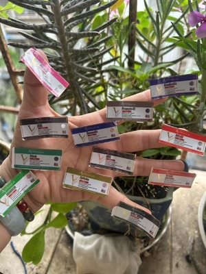 Этикетка на 2 мл флаконы для различных пептидных продуктов с круглым золотым принтом