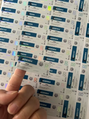 AOD964 3 мл стеклянные флаконы с этикетками с голограммой PET Materail Laser Shinny Effect