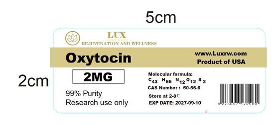 Oxytocin 2mg Pvc Materail Peptide Vial Labels Medical Storage Conditions