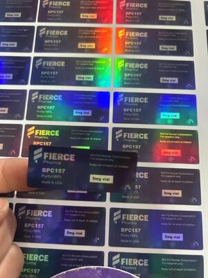 Этикетки для флаконов пептида BPC 157 5 мг